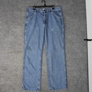 Blue Mountain‎ Carpenter Jeans Mens 36x34 Blue Workwear Denim Utility Pants Y2K